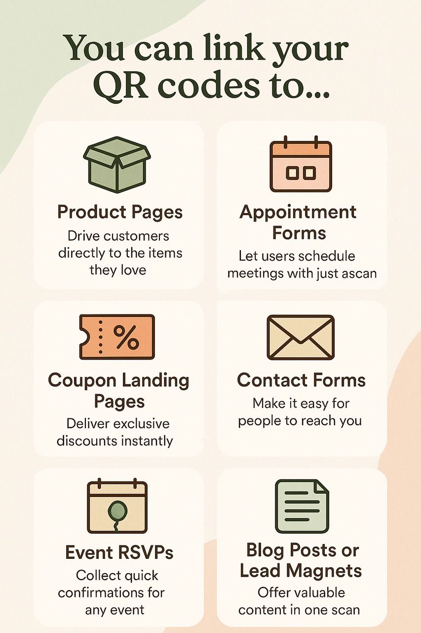 You can link your QR Codes to...