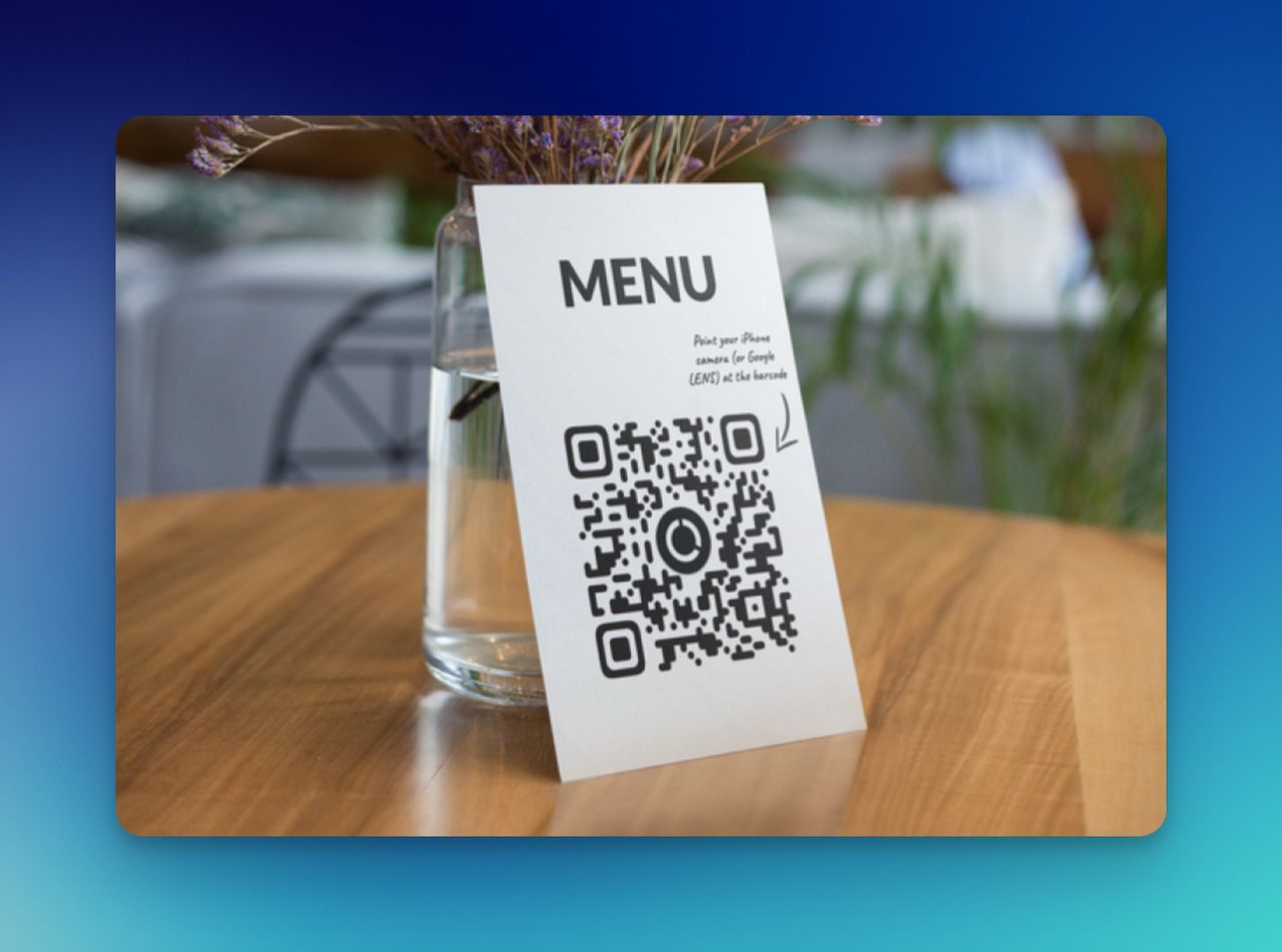 Exemplory image of a menu with a QR Code