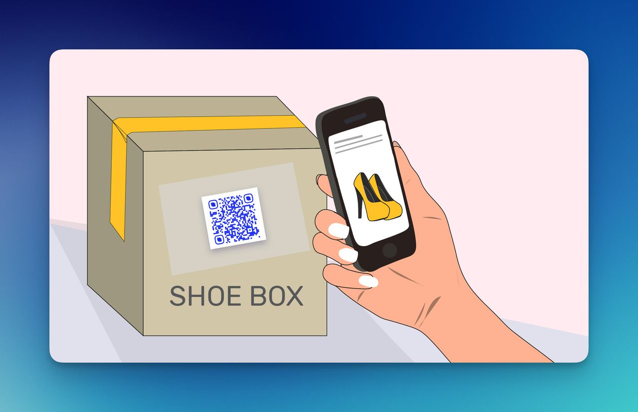 Exemplory image of a package with a QR Code on it