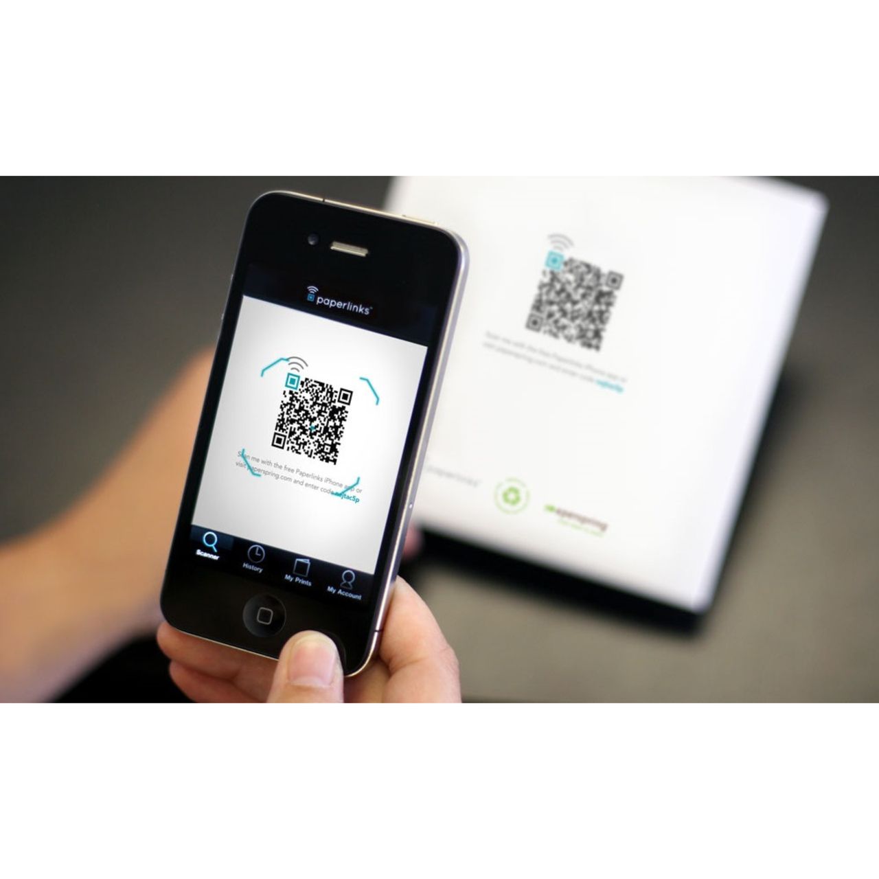 Image showing an iphone scanning a QR Code