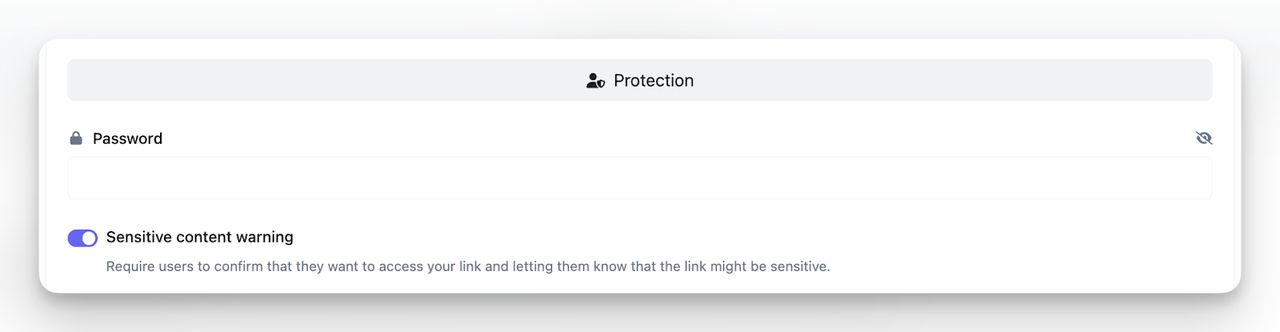 Protection settings with password and sensitive content warning for a reddit qr.